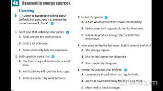 Action 10 Module 4c Renewable energy sources ex 6 p  55 Listening Task