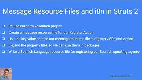 16. Resource Files and i8n in Struts 2 - Getting Started with Struts 2, Spring JDBC, MariaDB