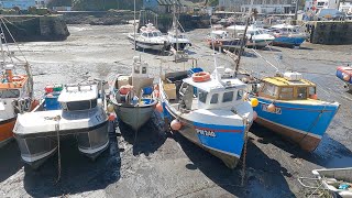 MEVAGISSEY Village Centre and Harbour, Sunny but Windy Weekday Afternoon in Spring – N010 [4K]