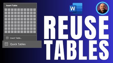 How to reuse Tables in Word - Quick Tables - Quick Parts
