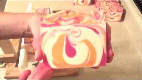 Making and Cutting Pink Berry Mimosa Cold Process Soap