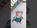 Coloring Peppa Pig Mermaid 🧜‍♀️🐷🐚 #peppapig #coloring #coloringtime #markers #kidsart