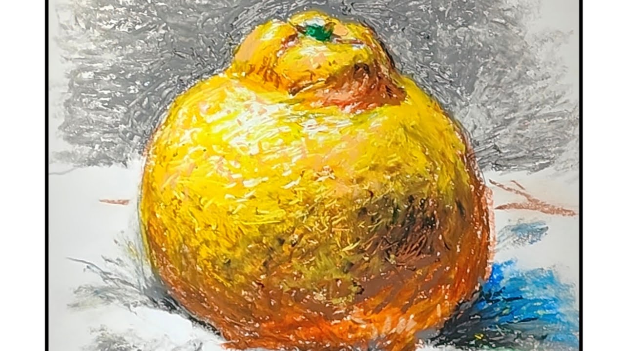土人教画】756 油画棒橘子terrain art class– Oil pastel Orange - YouTube