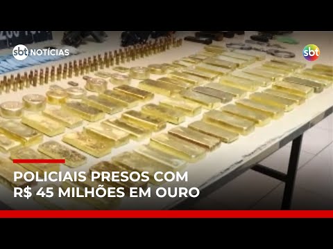 Video policiais-sao-presos-com-r-45-milhoes-em-barras-de-ouro-apos-denuncia-anonima-no-am-sbt-noticias