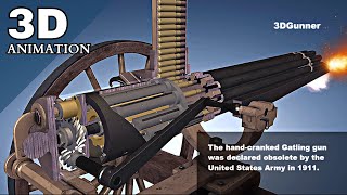 3D Animation: How a Gatling Gun works