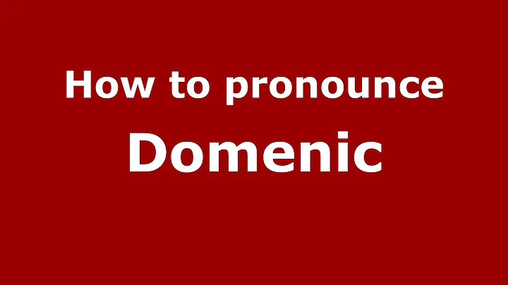 How to pronounce Domenic (Italian/Italy) - Pronoun...