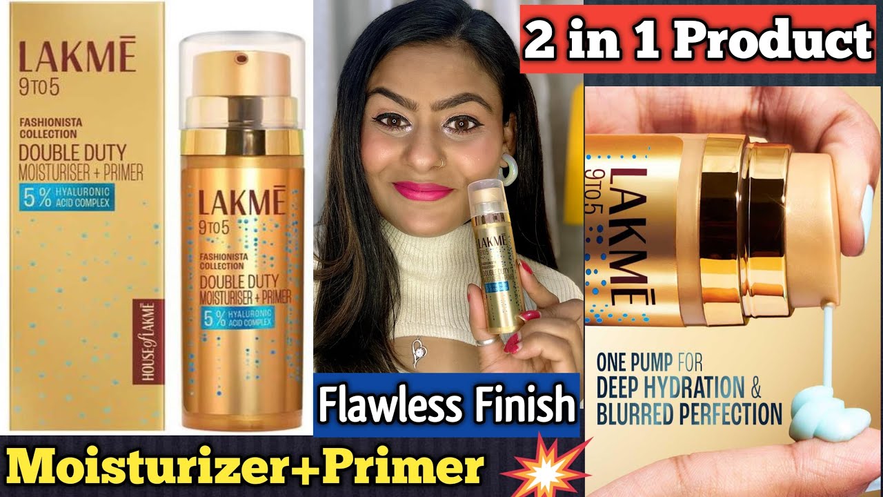 Lakme 9to5 Double Duty Moisturiser+Primer Review & Demo | 2 in 1 product | Best Primer for dry skin|