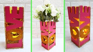 DIY - Flower vase made with waste materials | Best out of waste  room decor idea