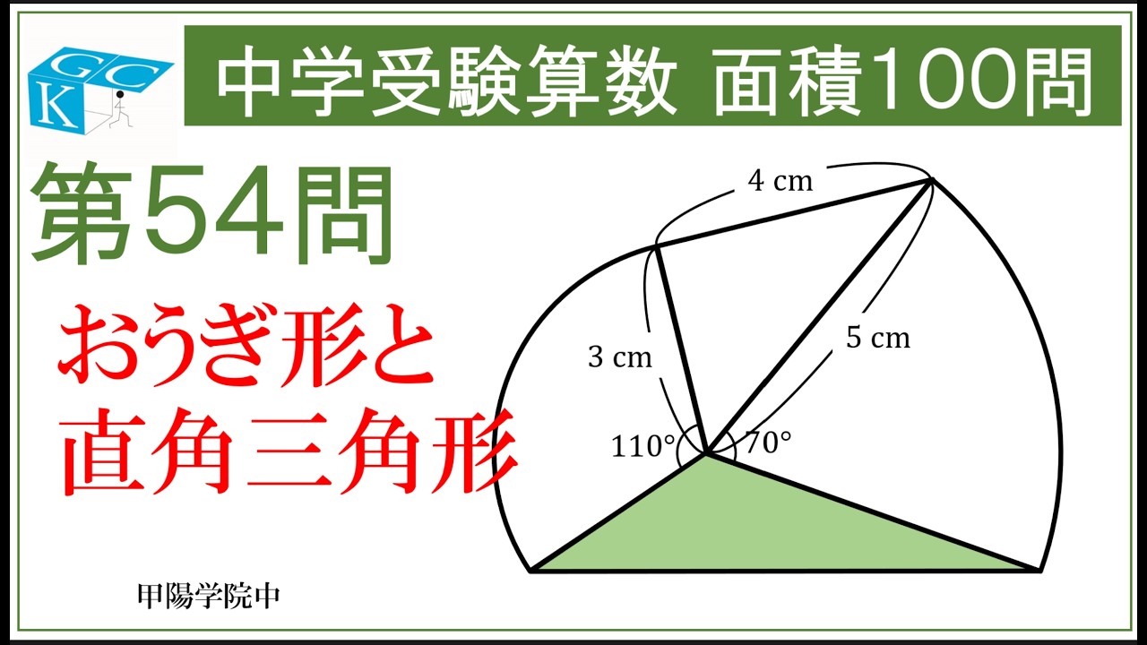 Middle School Entrance Exam Math: 100 Area Problems #54 Koyo