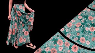 Very easy Long wrap skirt cutting and sewing | Even a beginner can make this skirt screenshot 5