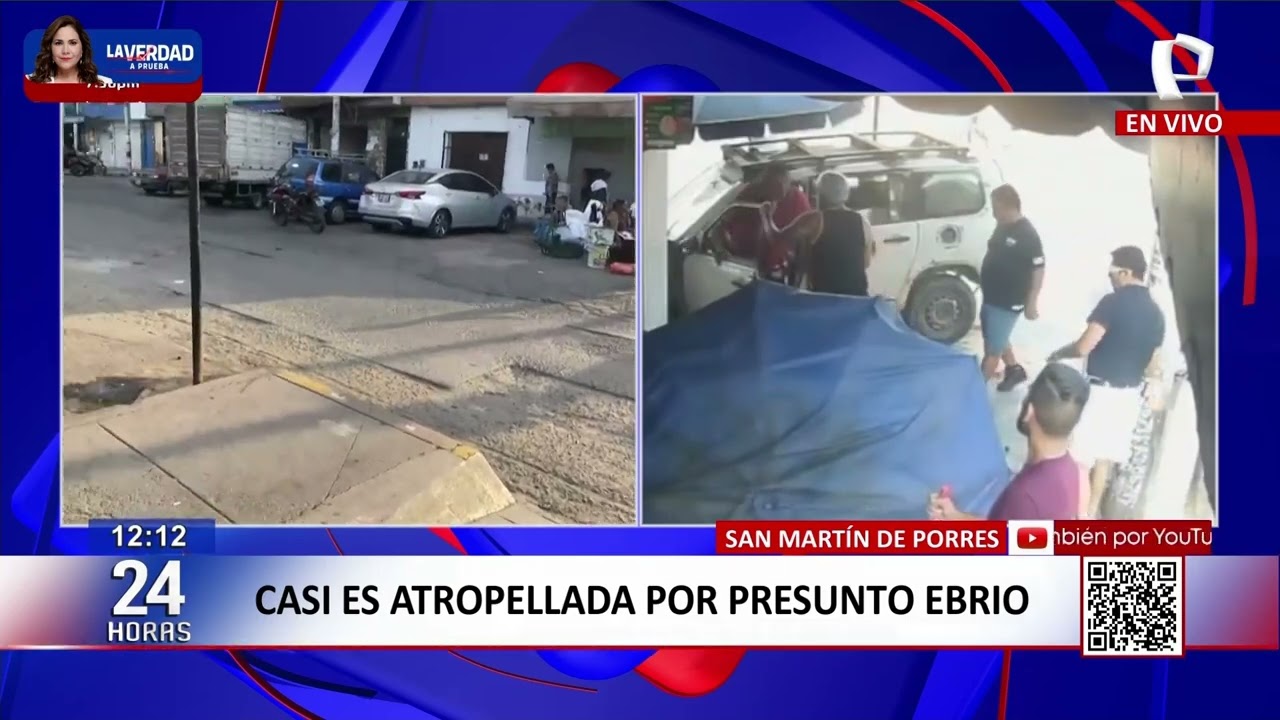 24Horas VIVO | Mujer casi es atropellada por presunto ebrio