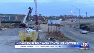 Road construction projects continue across Mid-Missouri