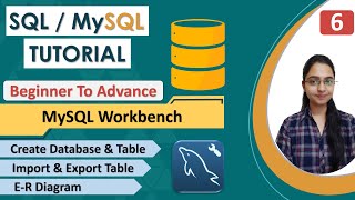 6-Introduction to MySQL Workbench | Create new Database & Table| Import & Export Data| E-R Diagram
