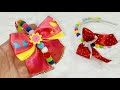 طريقة عمل احلى طوق لبنتك من شرائط الستان وفى أقل من 5 دقايق  DIY head band