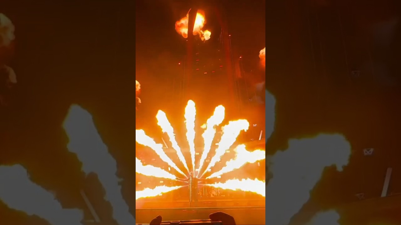 Rammstein - Till Lindemann with Pyro Backpack in the Stage Fire 