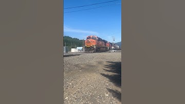 BNSF ES44C4 6929 & BNSF ES44C4 8207 leading empty grain train, my camera was a little dirty, sorry.
