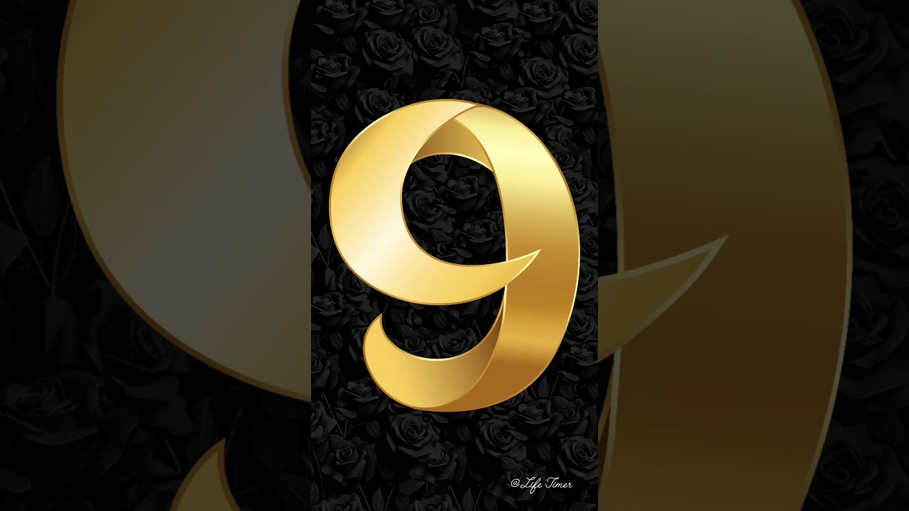 9 to 0 Golden Countdown | Stylish Number Countdown with Voice 