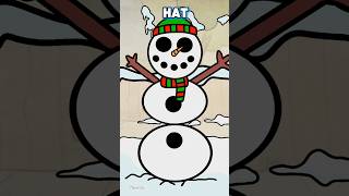 Building a SnowMan ☃️(Original Animation) #shorts #animation #christmas
