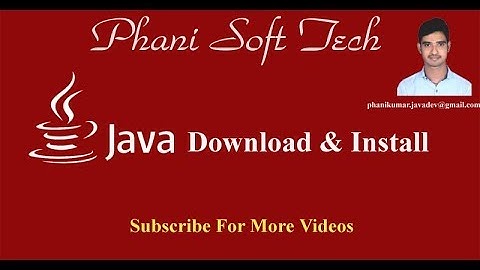 Java JDK download and install - phani soft tech