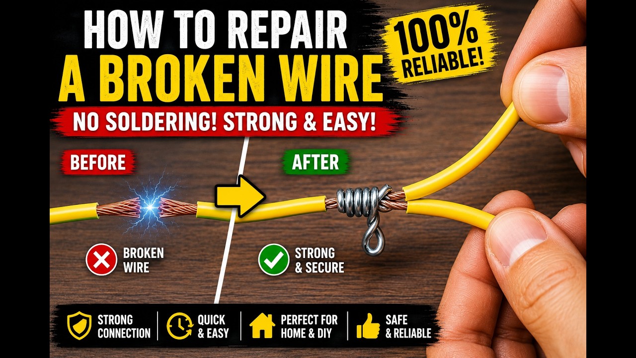 Fixing Wire Problem 😱How to Repair a Broken Wire Without Soldering | Strong & Easy Wire ...