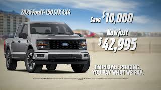 Bob Bell Ford - SAVE $10,000 ON A 2026 F-150 WITH EMPLOYEE PRICING - YOU PAY WHAT WE PAY*!