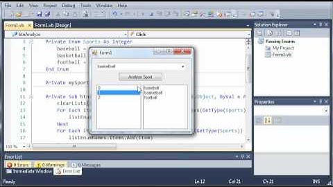 Visual Basic Tutorial - 73 - GetNames and GetName Of Enumeration