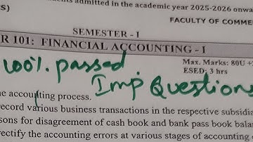 Financial Accounting 1//FA1 important questions OSMANIA UNIVERSITY 💯👍Bcom semester #bb education 👍✅🎓