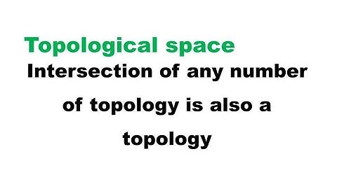 Intersection of any number of topologies is a topology