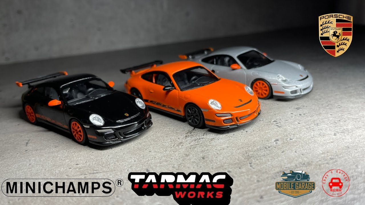 Miniature Porsche 911 GT3 RS 2006 1/64 - Tarmac Works / Minichamps - Real Riders - Neuf