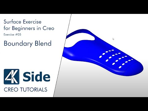 Basic 3D Surface Exercise for Beginners in Creo - Exercise #05 | Creo Tutorial - Boundary Blend