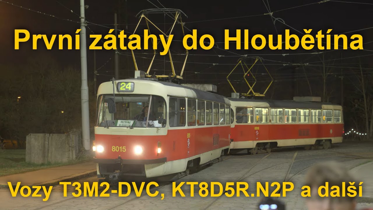 První večerní zátahy tramvají do vozovny Hloubětín po rekonstrukci, 21.3.2025
