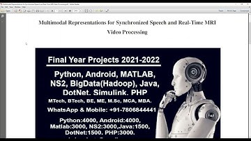 Multimodal Representations for Synchronized Speech and Real Time MRI Video Processing