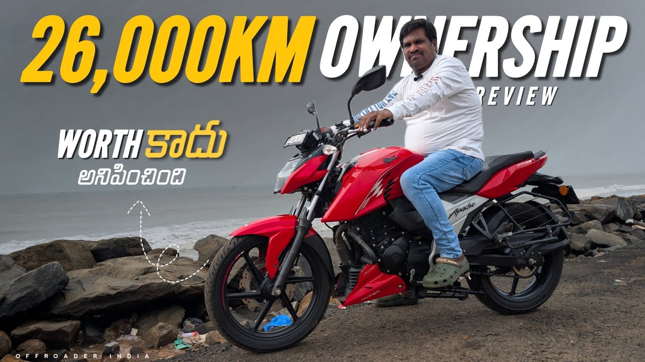 TVS Apache RTR 160 4V | 26,000 km longterm Ownership Review | In Telugu | Offroader India