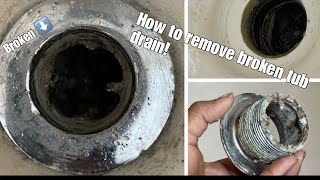 How to remove broken bathtub drain without special drain removal tool. - Broken cross members