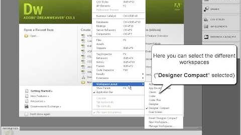 Learning Dreamweaver - Part 1 Setting\Resetting Workspaces