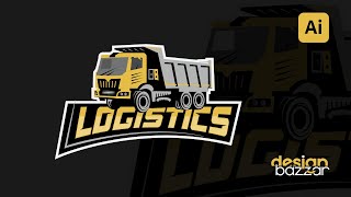 logistics  logo design Illustrator Tutorial | Truck Logo Design screenshot 4