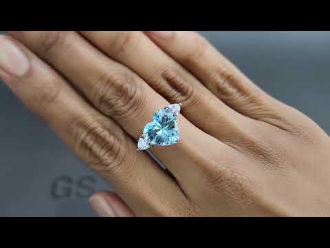 Topaz Sky Blue precision heart shape 5.50 carats, Madagascar Video  № 1