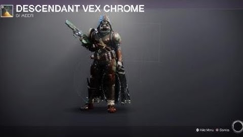 Destiny 2 Hunter with Steeplechase armor Ornaments and Descendant Vex Chrome Shader