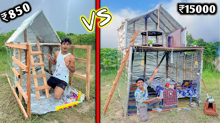 Overnight Survival Challenge | Low budget Aluminium foil House Challenge | 850 Vs 15000 🏠 Challenge
