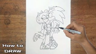 How To Drawing Sonic & Amy Rose Kissing