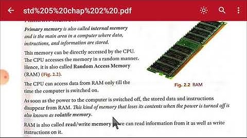 STD 5 COMPUTER CHAP  2 COMPUTER MEMORY PART  1