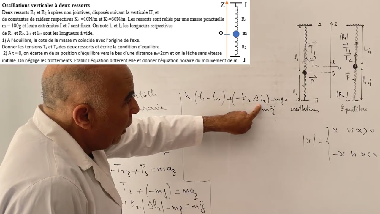 Oscillations verticales à deux ressorts