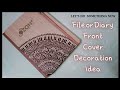 Diary Makeover idea | Project File Front Page Decoration ideas | Diy Piano 🎹 Mandala