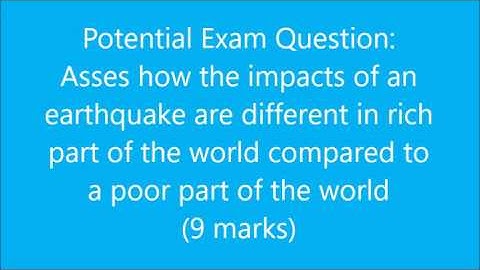 Natural hazards (Tectonics) - Earthquake in a LIC - Nepal