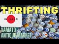 Thrifting in japanyamato curio antique marketceramics folk craft kokeshi etc  haul