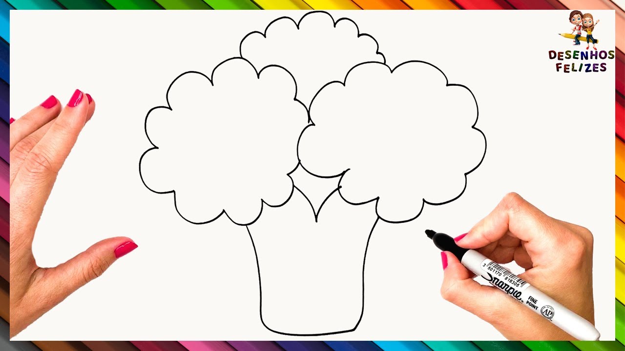Como Desenhar Um Brócolis Passo A Passo 🥦 Desenhar Brócolis Fácil - YouTube
