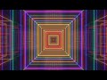 Futuristic Rainbow Neon Glow Square Tunnel of Electric Laser Beams 4K VJ Loop Motion Background