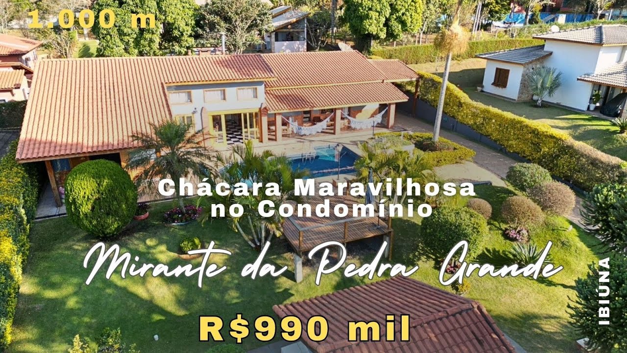 Chácara Impecável em condomínio fechado por apenas  R$910 Mil! Piscina Aquecida e muito mais VD. 302