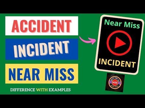 ACCIDENT, Near Miss and INCIDENT, Definitions and difference between Accident, Incident & Near Miss.