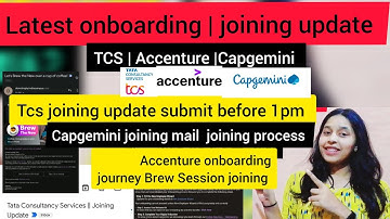 TCS |Accenture & Capgemini Onboarding update|Latest 2023 onboarding joining|Accenture Brew Session|